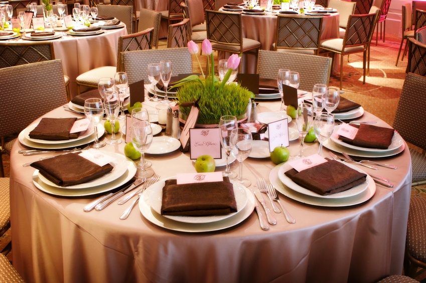 An elaborate table setting at a reception