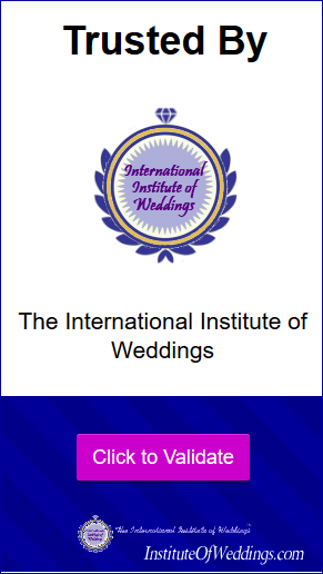 Trusted by the International Institute of Weddings - Click to Validate