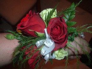 Double rose wrist corsage